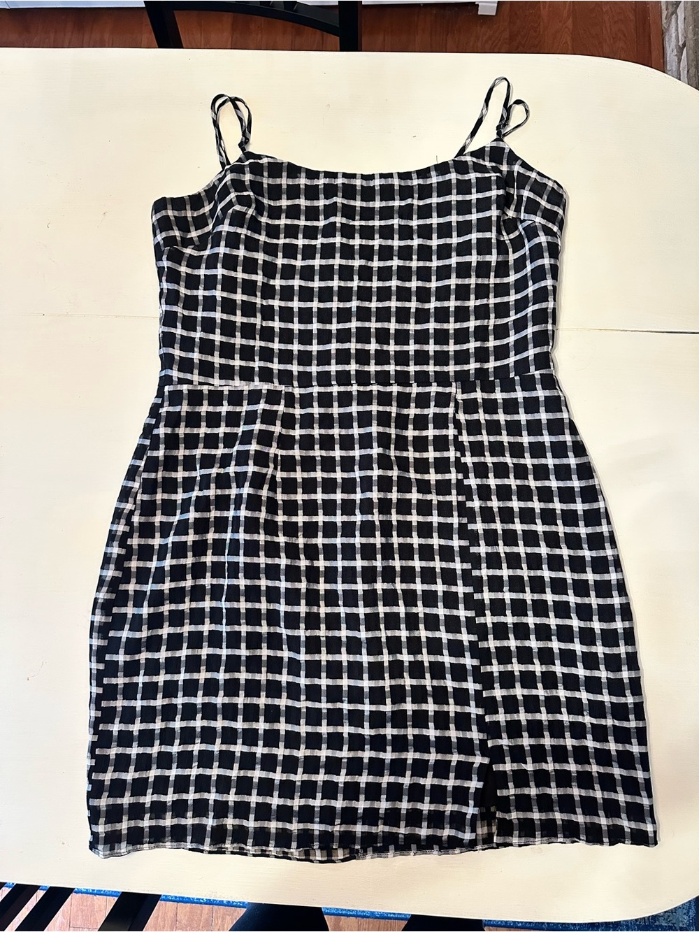 Dress the Population Black and White Checked Mini Dress